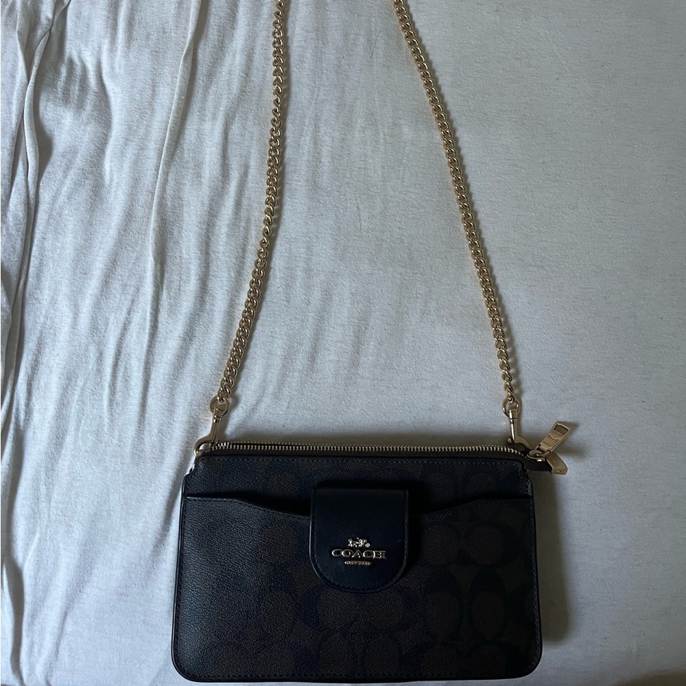 Coach Black and Gold Crossbody Bag
